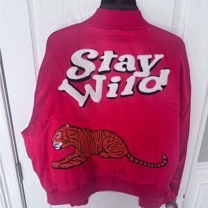 AKIRA Women’s Bomber Jacket - Bold Red NEW